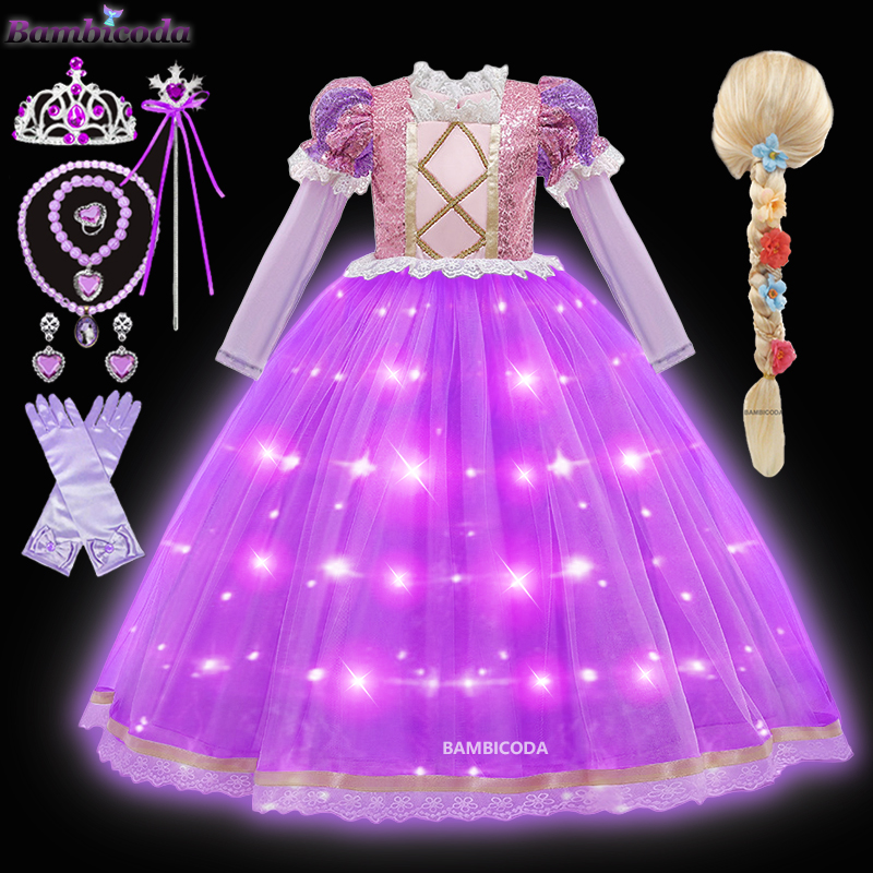 Princess Rapunzel  LED Light U - đánh giá và giá Summer Clothing Kids
