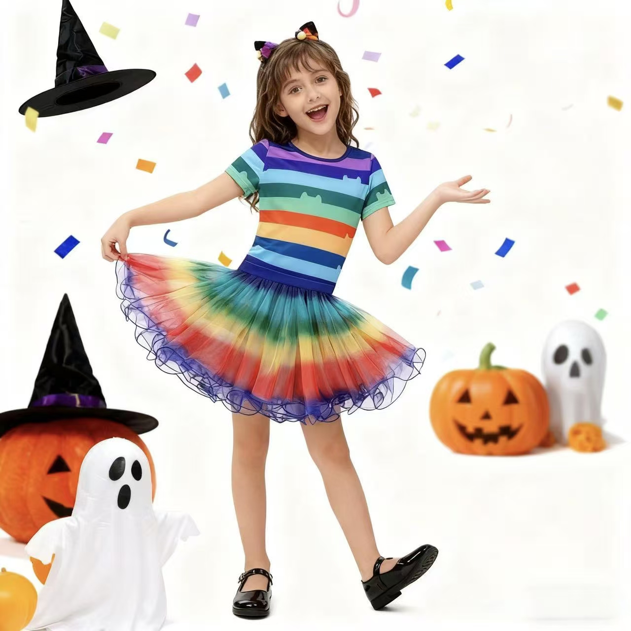 Girls Rainbow Striped T-Shirt  - đánh giá và giá Summer Clothing Kids