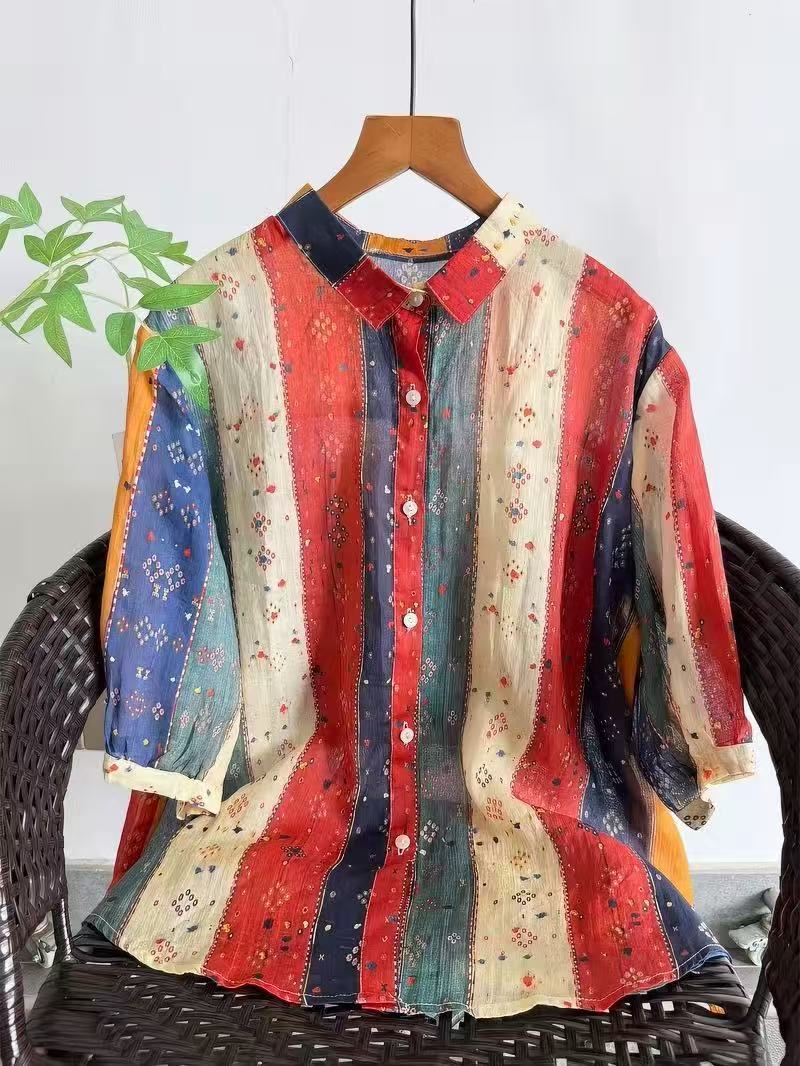 Bohemian 100% Ramie Shirts and - đánh giá và giá Japan Summer Clothing Women