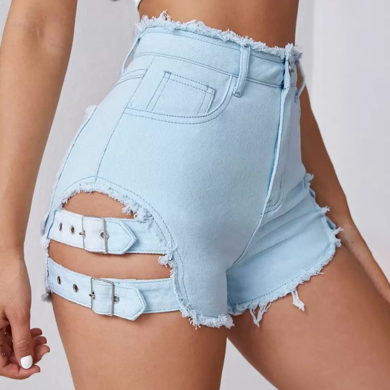 Women High Waist Denim Shorts  - đánh giá và giá Summer Clothing Cheap