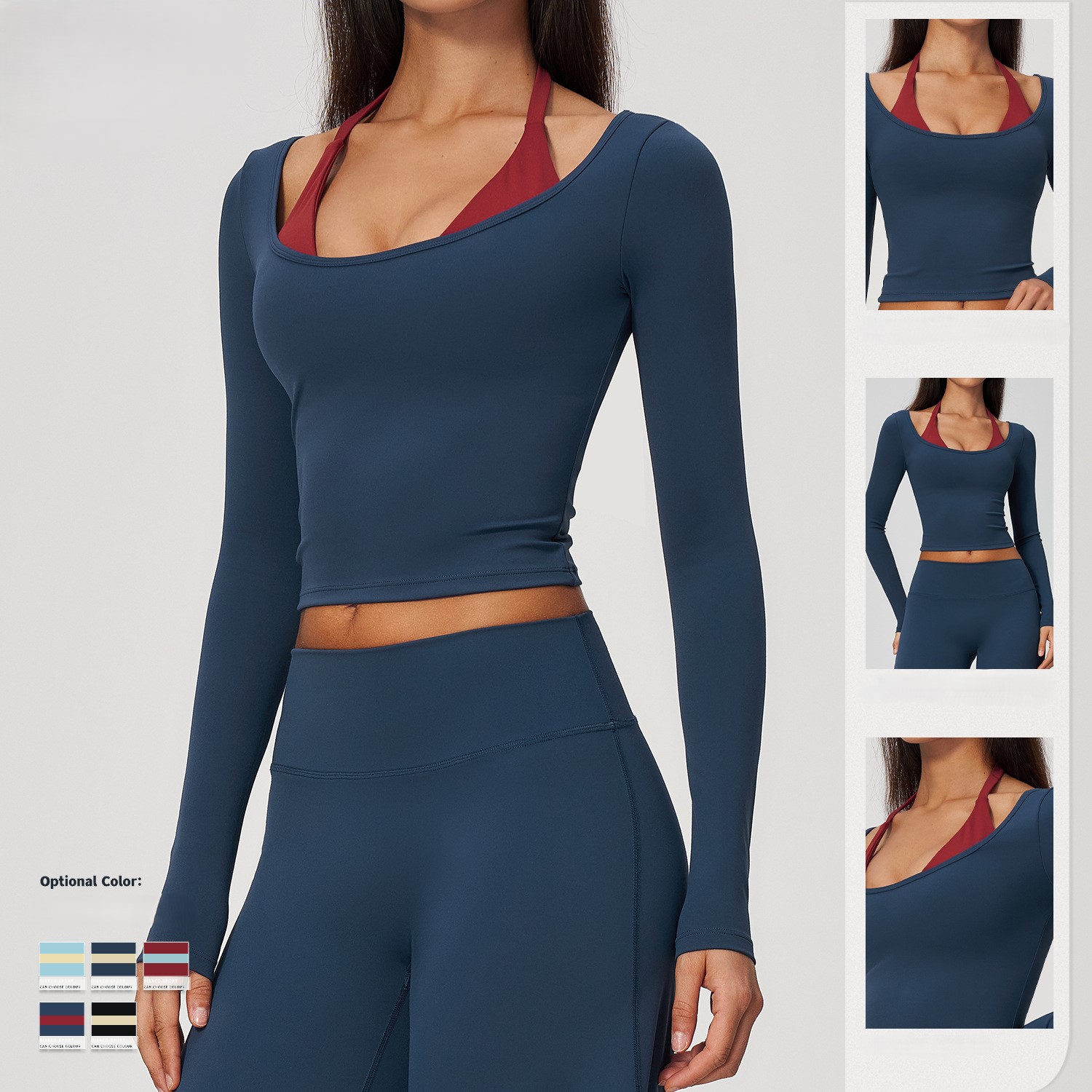 2-in-1 Fake Two Piece Halter Y - đánh giá và giá Summer Yoga Clothing