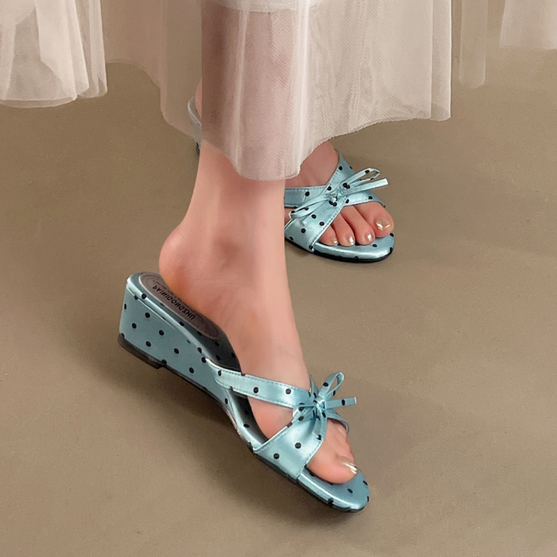 Bow Slippers Wedges Women's Sa - đánh giá và giá Summer Clothing Fabric