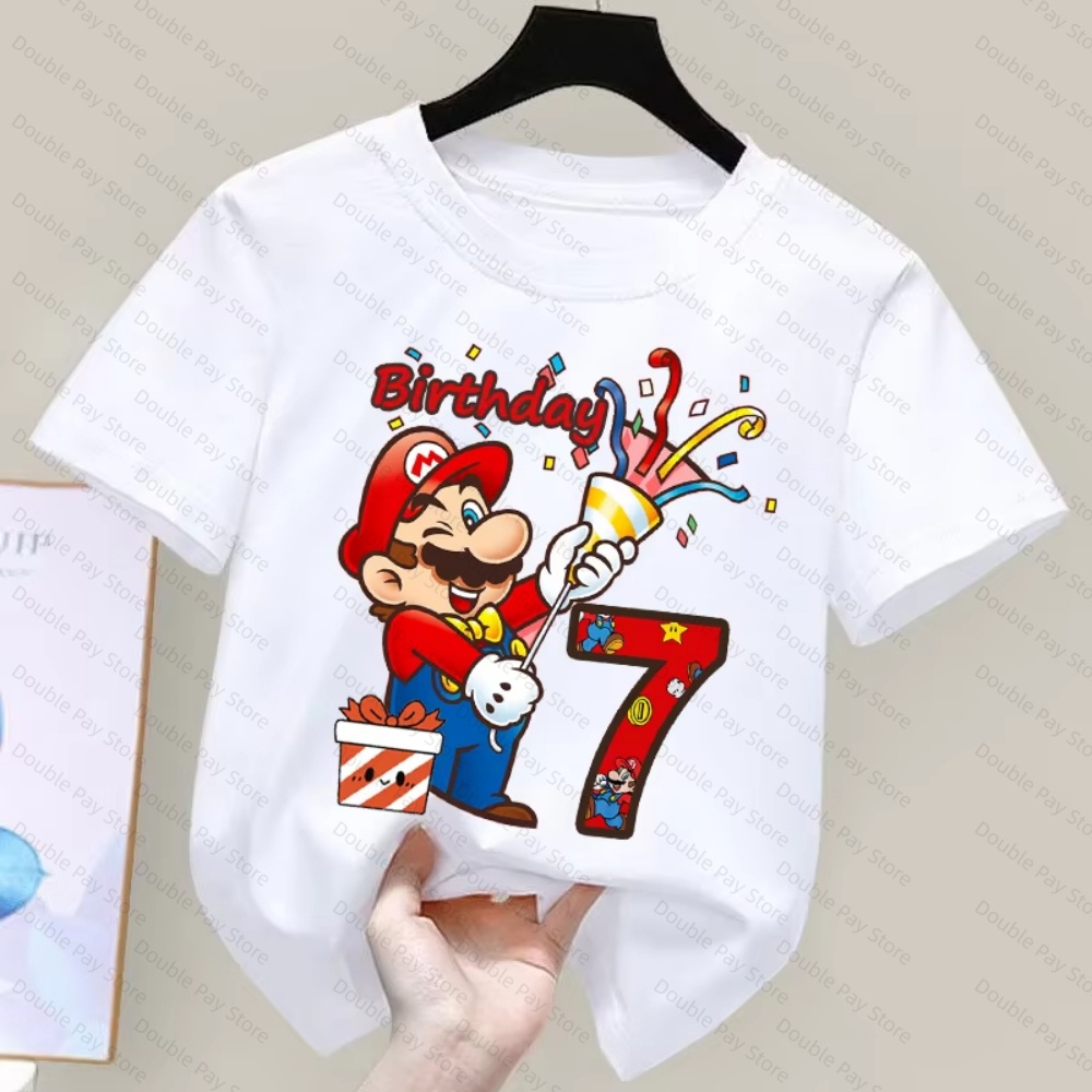 Kids Cartoon Mario Birthday Nu - đánh giá và giá Summer Clothing Kids Boys