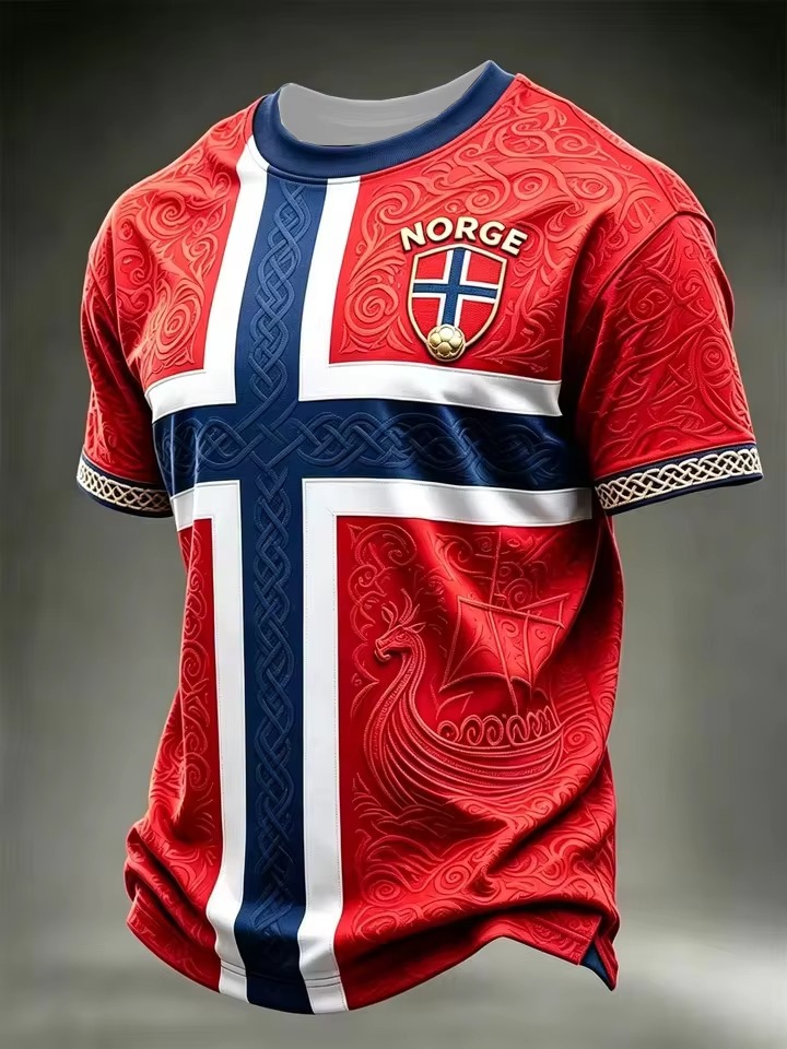 Norway Football T Shirt Men Vi - đánh giá và giá Summer Viking Clothing